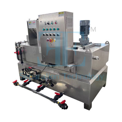 Unité de préparation automatique de polymères avec pompes péristaltiques
