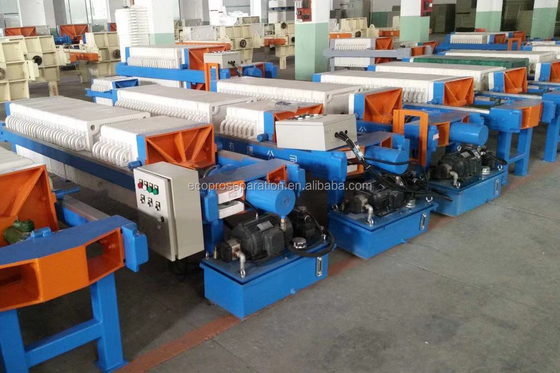 Filtre-presse hydraulique manuel 6m2 pour déshydratation des boues 220V-415V